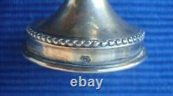 V56 Very Beautiful Pair of Solid Silver Salt Cellars, 77g, Louis XVI Style, Antique