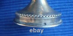V56 Very Beautiful Pair of Solid Silver Salt Cellars, 77g, Louis XVI Style, Antique