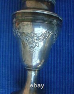 V56 Very Pretty Pair Salière Silver Massif Sanglier 77gr Style Louis XVI Ancient