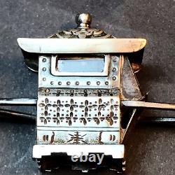 Very Ancient Solid Silver Palanquin China Stamped Underneath the Piece