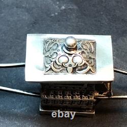 Very Ancient Solid Silver Palanquin China Stamped Underneath the Piece