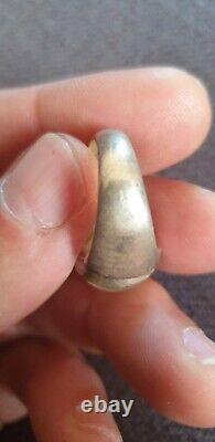 Very Beautiful Antique Silver Ring with Solid Silver and Moonstone 1.8 CM Diameter Size 57