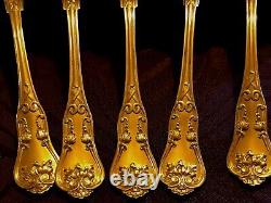 Very Beautiful Old And Lourdes Spoons In Solid Silver Vermeil