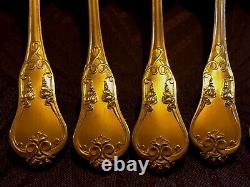 Very Beautiful Old And Lourdes Spoons In Solid Silver Vermeil