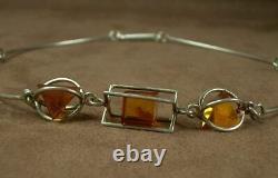 Very Beautiful Vintage Old Necklace in Solid Silver Design with Movable Elements