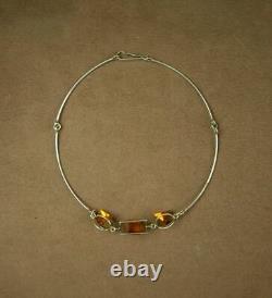 Very Beautiful Vintage Old Necklace in Solid Silver Design with Movable Elements