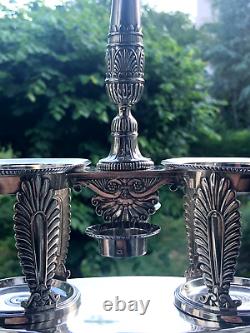 Very Beautiful and Ancient Solid Silver Oil and Vinegar Cruet, VIEILLARD hallmark.