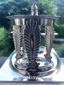 Very Beautiful and Ancient Solid Silver Oil and Vinegar Cruet, VIEILLARD hallmark.