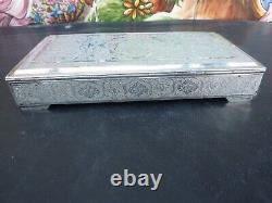 Very Beautiful and Antique Solid Silver Box Persian Iran Signed Kadjar