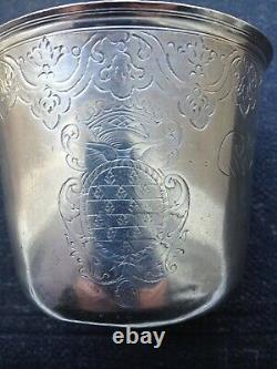 Very Old Timbale Curon In Solid Silver Louis XV 1738-1744 Arms