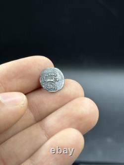 Very old authentic unique Roman coin face of a king in solid silver