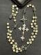 Very Old Solid Silver Rosary With Mother-of-pearl Beads