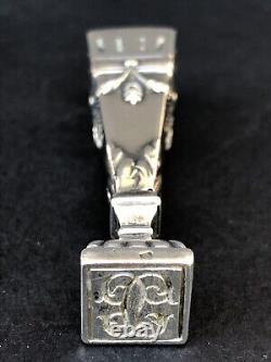 Very pretty old small SEAL STAMP in SOLID SILVER 800