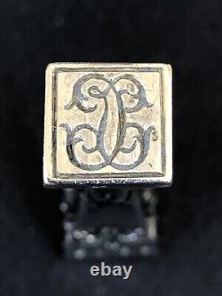 Very pretty old small SEAL STAMP in SOLID SILVER 800