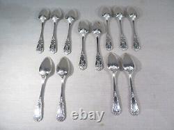 Victor Boivin Old Pretty Set of 12 Solid Silver Spoons Monogram