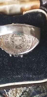 Vintage 1938 Silver Signet Ring George VI Size US 9