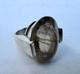 Vintage 1960-1970 Solid Silver Ring With Rutile Quartz Inclusions Stone