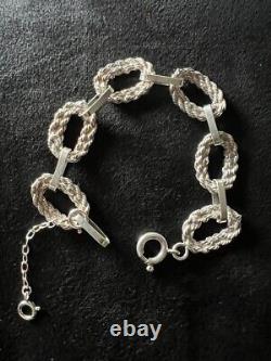 Vintage 800 Solid Silver Braided Bracelet