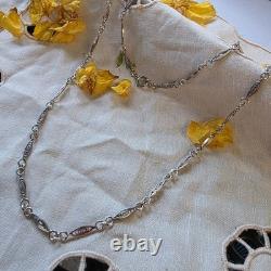 Vintage 835 Silver Necklace, Delicate Filigree Chain, 60 cm