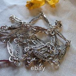 Vintage 835 Silver Necklace, Delicate Filigree Chain, 60 cm
