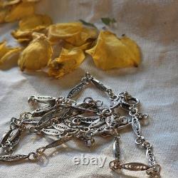 Vintage 835 Silver Necklace, Delicate Filigree Chain, 60 cm