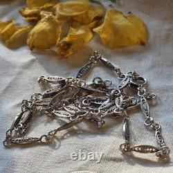 Vintage 835 Silver Necklace, Delicate Filigree Chain, 60 cm