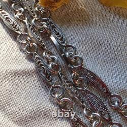 Vintage 835 Silver Necklace, Delicate Filigree Chain, 60 cm