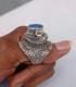 Vintage 925 Sterling Silver Poison Signet Ring Africa Lapis Lazuli Size 62