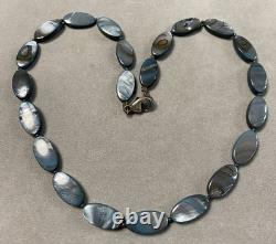 Vintage Abalone Shell Mother of Pearl Necklace in Solid Silver Fervor