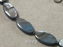 Vintage Abalone Shell Mother of Pearl Necklace in Solid Silver Fervor