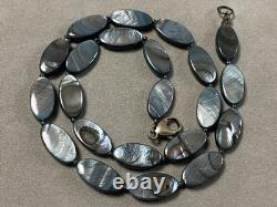 Vintage Abalone Shell Mother of Pearl Necklace in Solid Silver Fervor