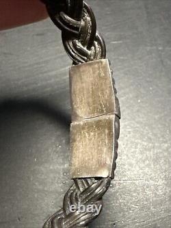 Vintage Albanu Style Solid Silver Woven Bangle Elephant