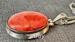 Vintage Ancient Coral and Solid Silver Necklace Oceania