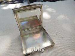 Vintage Antique Powder Compact Solid Silver 49.60 Grams Floral Flower Art Nouveau NBC20