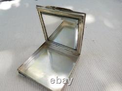 Vintage Antique Powder Compact Solid Silver 49.60 Grams Floral Flower Art Nouveau NBC20