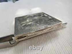 Vintage Antique Powder Compact Solid Silver 49.60 Grams Floral Flower Art Nouveau NBC20