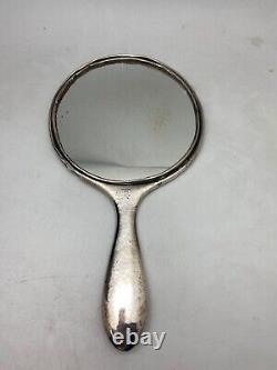 Vintage Art Deco Silver Hand Mirror