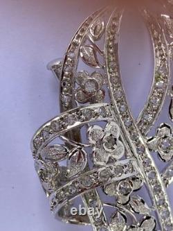 Vintage Art Deco Silver and Rhinestone Brooch