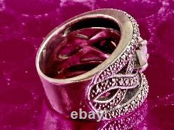 Vintage Art Deco Solid Silver Ring with Opals & Marcasites Size 59 (1.8 mm)