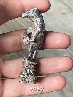 Vintage Bear Stamp Seal with Silver Hat