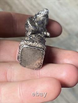 Vintage Bear Stamp Seal with Silver Hat