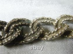 Vintage Bracelet Gourmette Worked Links Solid Silver Jewelry