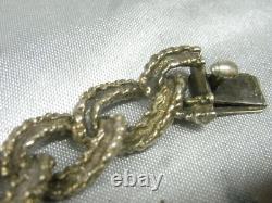 Vintage Bracelet Gourmette Worked Links Solid Silver Jewelry