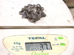 Vintage Bracelet Gourmette Worked Links Solid Silver Jewelry