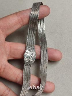 Vintage Braided Choker Necklace in Solid Silver, 900 Hallmark, P21, 1G