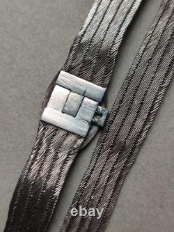 Vintage Braided Choker Necklace in Solid Silver, Hallmark 900, P21, 1G