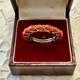 Vintage Eternity Ring In Solid Silver / White Vermeil With Genuine Corals