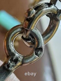 Vintage French Heavy 30g Large Silver Chain Crab 100cm Antique Necklace