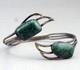 Vintage Israeli Solid Silver And Turquoise Bangle Bracelet Cuff Silver