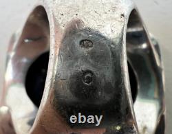 Vintage Jewelry 1960-1970 Solid Silver Ring with Black Agate Stone